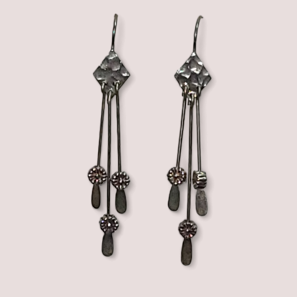 VINTAGE - Handmade Floral Tassel Earrings